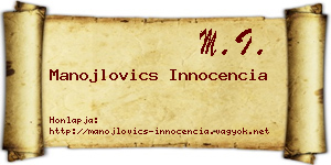 Manojlovics Innocencia névjegykártya